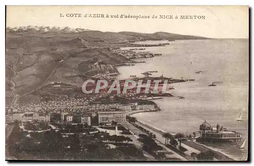 Ansichtskarte AK Cote d'Azur a vol d'aeroplane de Nice a Menton