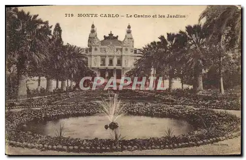 Cartes postales Monte Carlo Le Casino et les Jardins