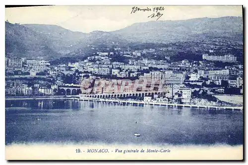 Cartes postales Monaco Vue generale de Monte Carlo