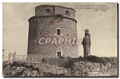 Cartes postales St Jean Cap Ferrat Tour et la Madone de St Hospice