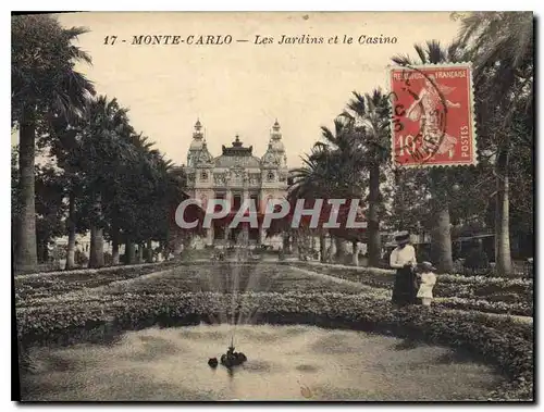 Cartes postales Monte Carlo Les Jardins et le Casino