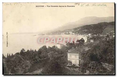 Cartes postales Menton vue generale depuis la Frontiere