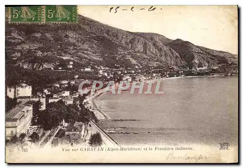 Cartes postales Vue de Garavan Alpes Maritimes et la Frontiere italienne