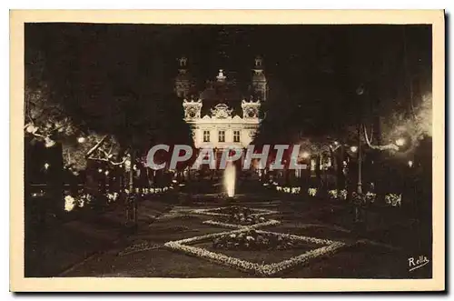 Cartes postales Monte Carlo la nuit Le Casino et les Jardins