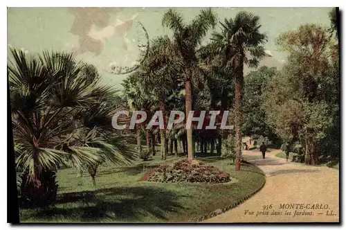 Cartes postales Monte Carlo Vue prise dans les jardins