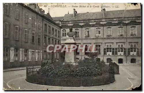 Cartes postales Luneville Statue Bichat et le Cercle Militaire