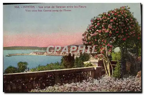 Cartes postales Menton Vue prise de Garavan entre les Fleurs