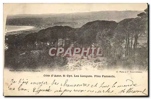 Cartes postales Cote d'Azur St Cyr Les Lecques Pins Parasols