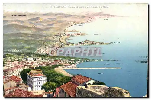 Cartes postales Cote d'Azur a vol d'oiseau de Cannes a Nice