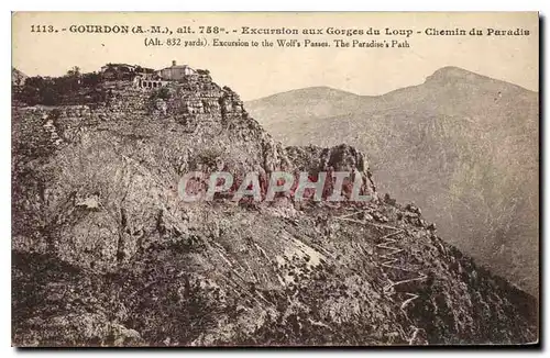 Cartes postales Gourdon AM Excursion aux Gorges du Loup Chemin du Palais
