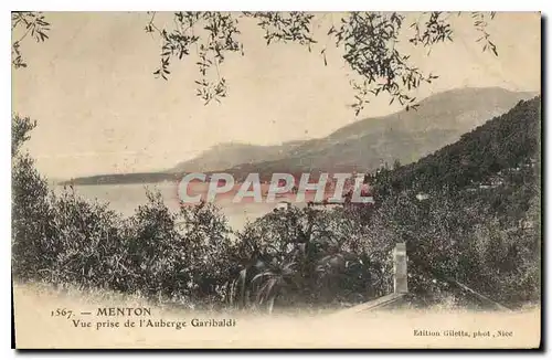 Ansichtskarte AK Menton Vue prise de l'Auberge Garibaldi