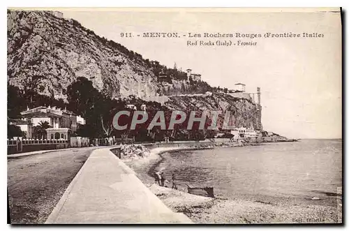 Cartes postales Menton Les Rochers Rouges Frontiere Italie