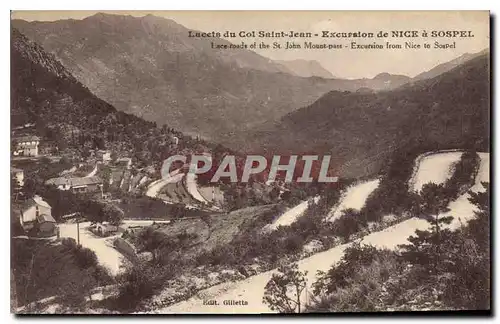 Cartes postales Lacets du Col Saint Jean Excursion de Nice a Sospel