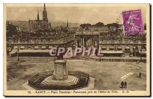 Cartes postales Nancy Place Stanislas Panorama pris de l'Hotel de Ville