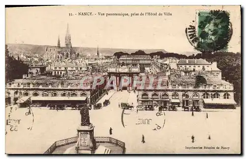 Cartes postales Nancy Vue panoramique prise de l'Hotel de Ville