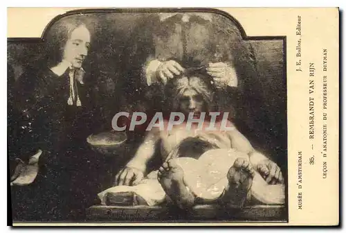 Cartes postales Musee d'Amsterdam Rembrandt Van Rijn Lecon d'anatomie du professeur Deyman