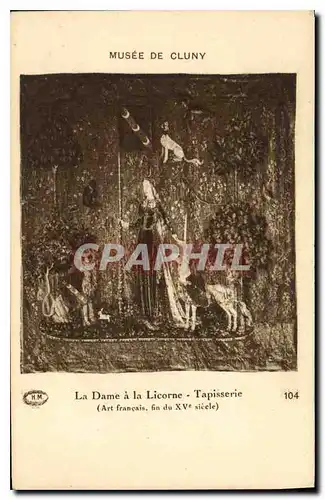 Cartes postales Musee de Cluny La Dame a la Licorne Tapisserie