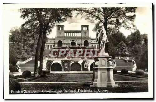 Cartes postales Potsdam Sanssouel Orangerie mit Denkmal Friedrichs d Grossen