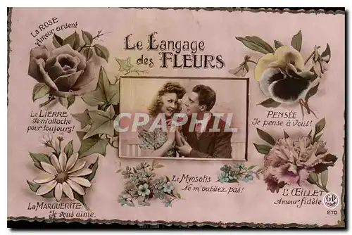 Cartes postales Le Langage des Fleurs Femme