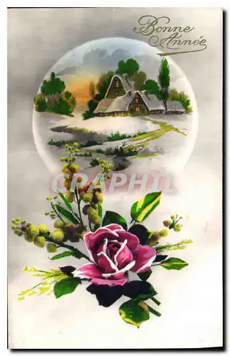 Cartes postales Bonne Annee Fleurs