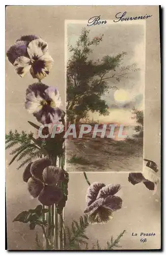 Cartes postales Bon Souvenir Fleurs