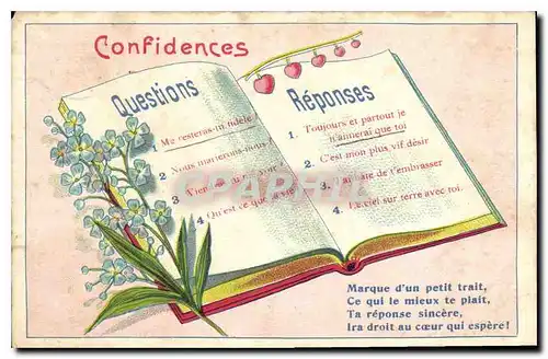 Cartes postales Confidences Fleurs