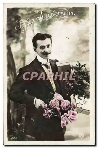 Cartes postales Joyeux Anniversaire Homme Fleurs