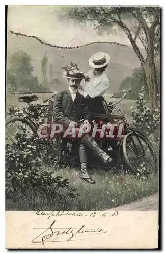 Ansichtskarte AK Femme Velo Cycle