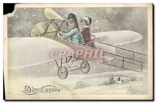 Cartes postales Bonne Annee Enfant Avion Aviation
