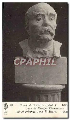 Cartes postales Musee de Tours IL Buste de Georges Clemenceau
