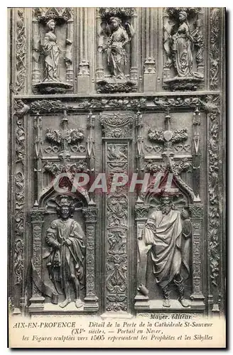 Ansichtskarte AK Aix en Provence detail de la Porte de la Cathedrale St Sauveur XV siecle Portail en Noyer les Fi