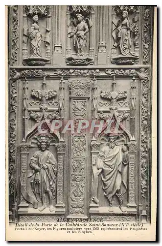 Ansichtskarte AK Aix en Provence Detail de la Porte de la Cathedrale Saint Sauveur XV siecle portail en Noyer les