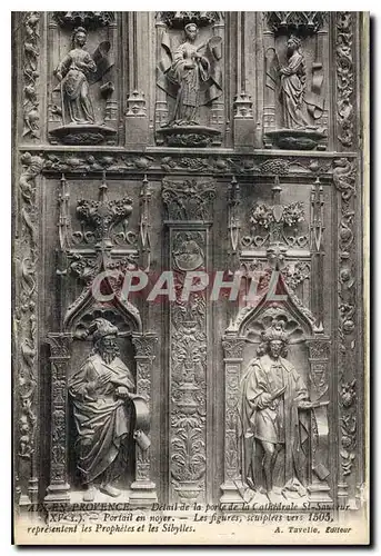 Ansichtskarte AK Aix en Provence detail de la Porte de la Cathedrale St Sauveur XV siecle Portail en Noyer les Fi