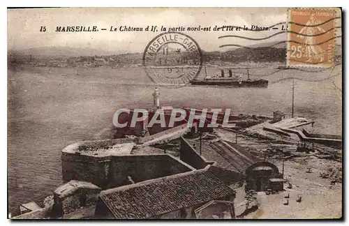 Ansichtskarte AK Marseille le Chateau d'If la Partie nord est de l'Ile et le Phare Bateau