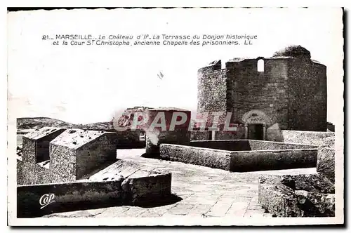 Ansichtskarte AK Marseille le Chateau d'If la Terrasse du Donjon Historique et la Cour St Christophe ancienne Cha