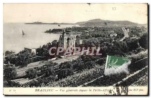 Cartes postales Beaulieu vue generale depuis la Petite Afrique