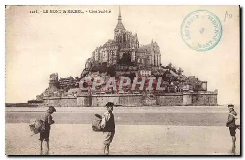 Cartes postales Le Mont St Michel Cote Sud Est Peche Pecheur