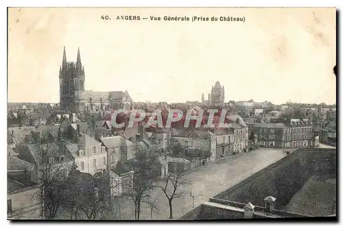 Cartes postales Angers vue generale prise du Chateau