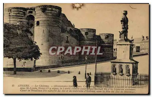 Ansichtskarte AK Angers le Chateau Monument historique Commence sous Philippe Auguste et acheve sous St Louis