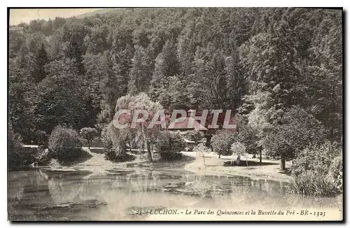 Cartes postales Luchon le Parc des Quinconces et la Buvette du Pre