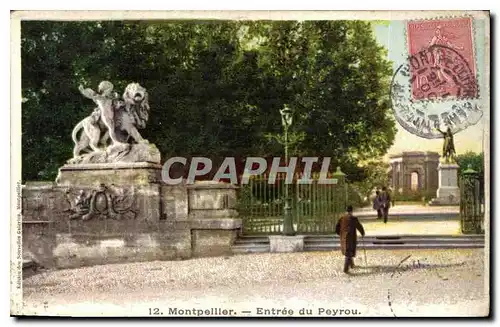 Ansichtskarte AK Montpellier Entree du Peyrou Lion