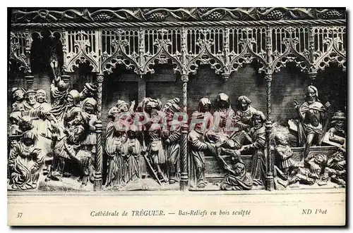 Cartes postales Cathedrale de Treguier Bas Reliefs en bois sculpte