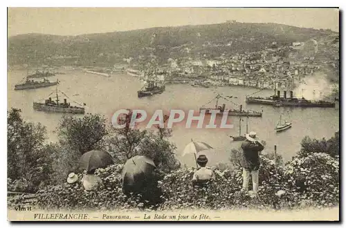 REPRO Villefranche Panorama la Rade un jour de Fete