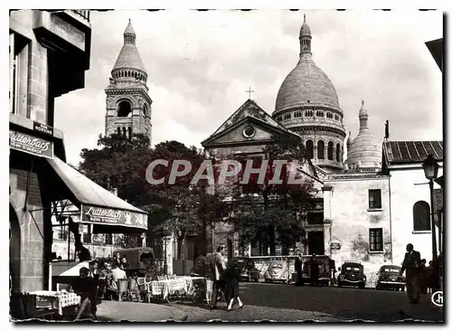 Cartes postales Paris le Sacre Coeur et l'Eglise Saint Pierre