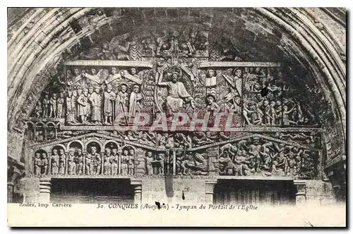 Cartes postales Conques Aveyron Tympan du Portail de l'Eglise
