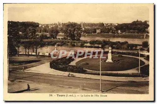 Cartes postales Tours I et L la Loire de l'ile Simon