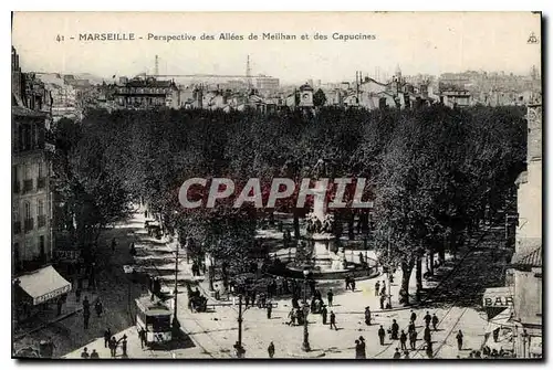 Cartes postales Marseille Perspective des Allees de Meilhan et des Capucines