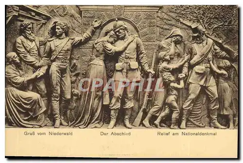 Ansichtskarte AK Gruss vom Niederwald Der Abschied Relief am Nationaldenkmal