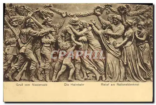 Cartes postales Gruss vom Niederwald Der Heimkehr Relief am Nationaldenkmal