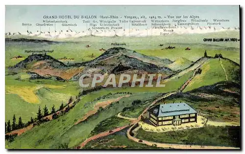 Cartes postales Grand Hotel du Ballon Haut Rhin Vosges vue sur les Alpes